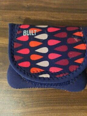 Built Navy Camera Case with Pink & Orange Tear-Drop Pattern